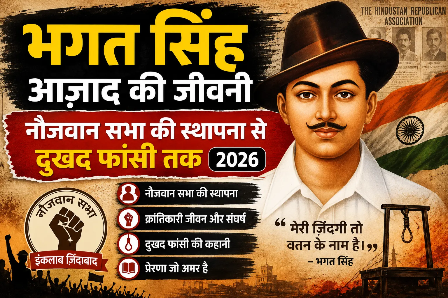 भगत सिंह आज़ाद की जीवनी बचपन-फांसी
